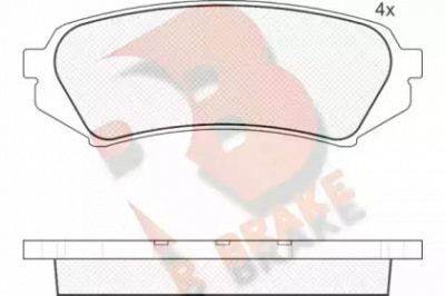 R BRAKE rb1734 -  Комплект тормозных колодок, дисковый тормоз